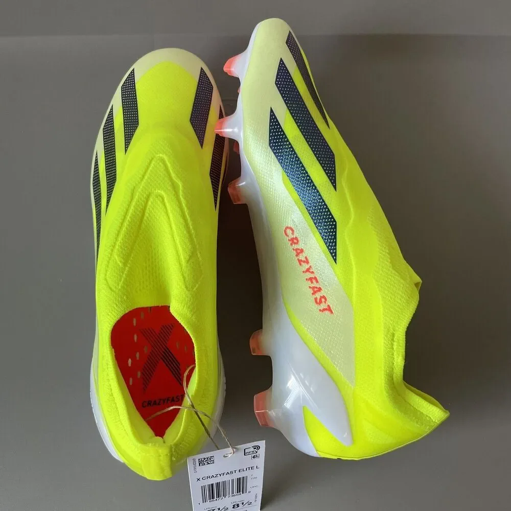 Adidas Crazyfast Elite LL FG Laceless Soccer Cleats Yellow Men Sz 7.5 Wmns 8.5